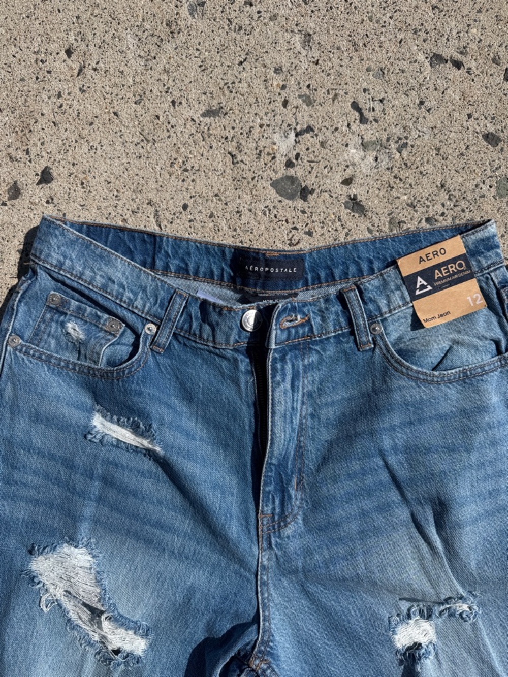 AERO Distressed Blue Ripped Jeans - Picture 2 of 9